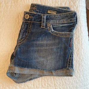 Silver jean shorts